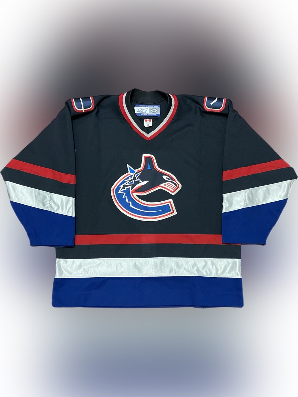 Vancouver Canucks Blank Navy Orca Reebok Authentic NHL Hockey Jersey Size 56
